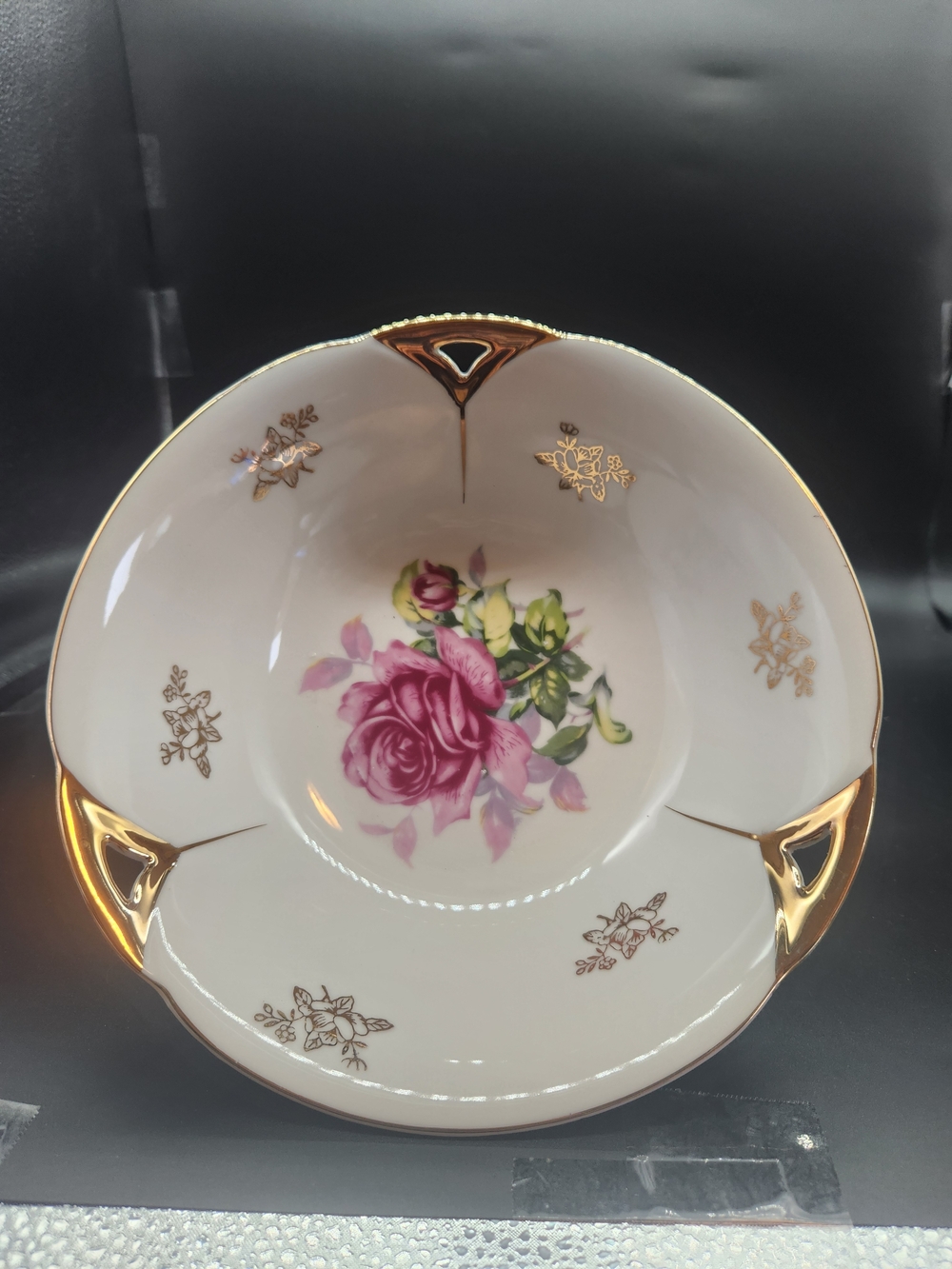 Vintage Ucagco Ceramic Floral Serving Bowl